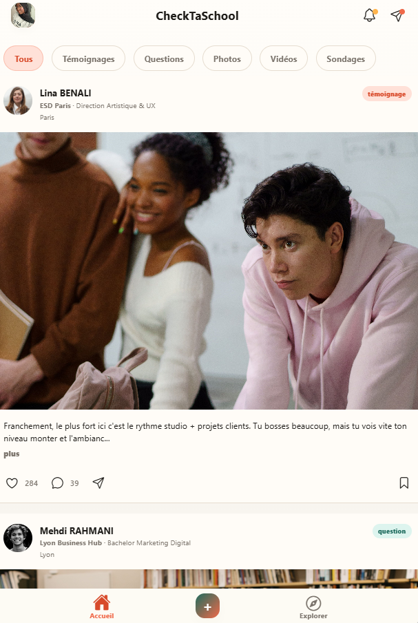 Feed étudiant