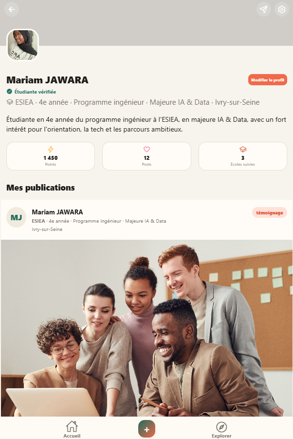 Profil étudiant